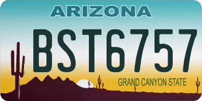 AZ license plate BST6757