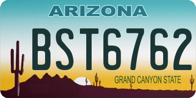 AZ license plate BST6762