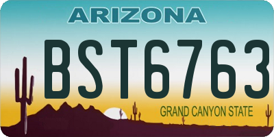 AZ license plate BST6763