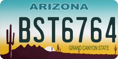 AZ license plate BST6764