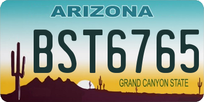 AZ license plate BST6765