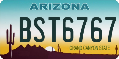 AZ license plate BST6767