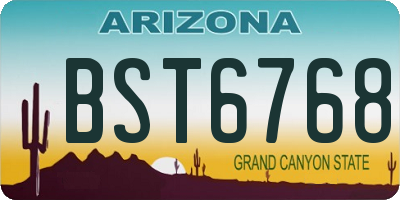 AZ license plate BST6768