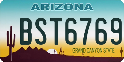 AZ license plate BST6769