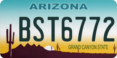 AZ license plate BST6772