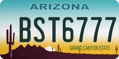 AZ license plate BST6777