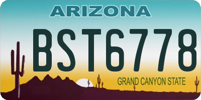 AZ license plate BST6778