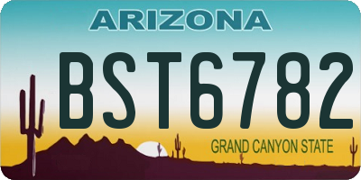 AZ license plate BST6782