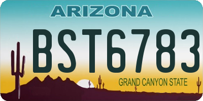 AZ license plate BST6783