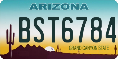 AZ license plate BST6784