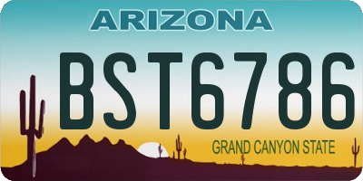 AZ license plate BST6786