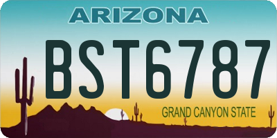 AZ license plate BST6787