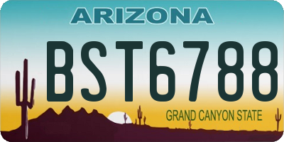 AZ license plate BST6788