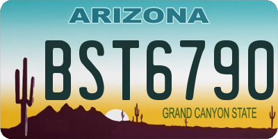 AZ license plate BST6790