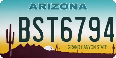 AZ license plate BST6794