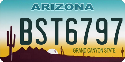 AZ license plate BST6797