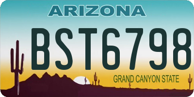 AZ license plate BST6798