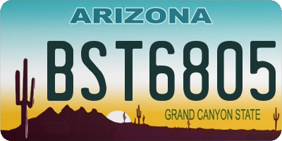 AZ license plate BST6805