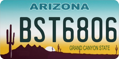 AZ license plate BST6806