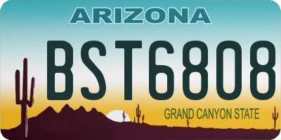 AZ license plate BST6808