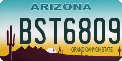 AZ license plate BST6809