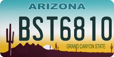 AZ license plate BST6810