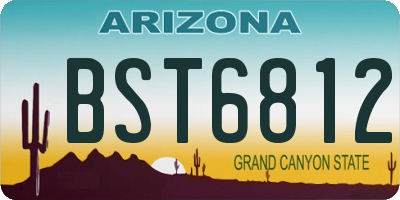 AZ license plate BST6812