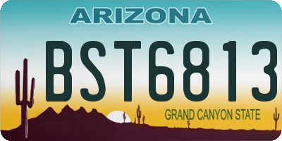 AZ license plate BST6813