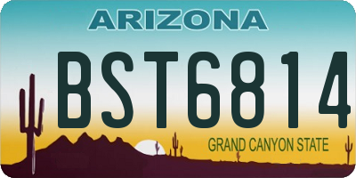 AZ license plate BST6814