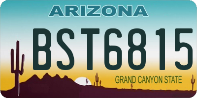 AZ license plate BST6815