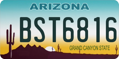 AZ license plate BST6816