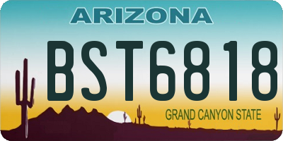 AZ license plate BST6818