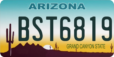 AZ license plate BST6819