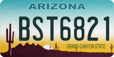 AZ license plate BST6821