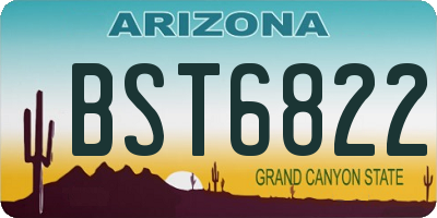 AZ license plate BST6822