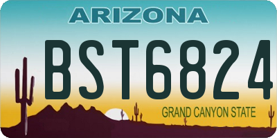 AZ license plate BST6824