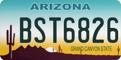 AZ license plate BST6826