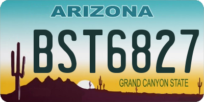 AZ license plate BST6827