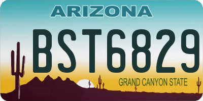 AZ license plate BST6829