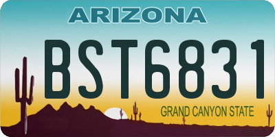 AZ license plate BST6831