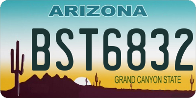 AZ license plate BST6832