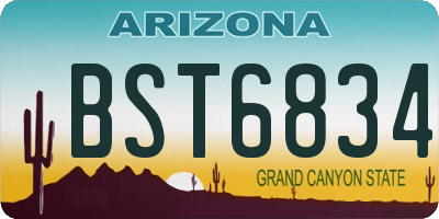 AZ license plate BST6834