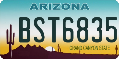 AZ license plate BST6835