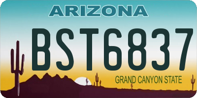 AZ license plate BST6837