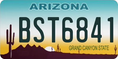 AZ license plate BST6841