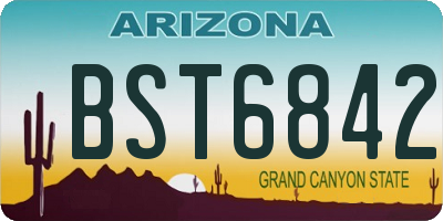 AZ license plate BST6842