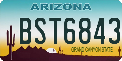 AZ license plate BST6843