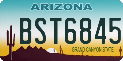 AZ license plate BST6845