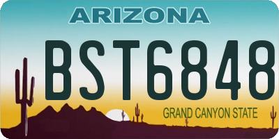 AZ license plate BST6848