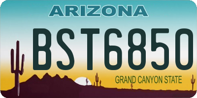 AZ license plate BST6850